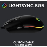 Logitech G203 LIGHTSYNC, Souris gaming Noir, 200 - 8000 dpi, LED RGB