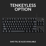 Logitech G413 SE Full-Size Mechanical, clavier gaming Noir, GL Tactile