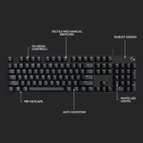 Logitech G413 SE clavier gaming mécanique Noir, Layout US-International (QWERTY), GL Tactile, 100%, LED blanches
