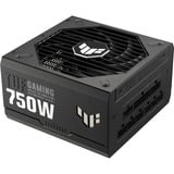 ASUS TUF Gaming Gold alimentation modulaire 750 watt Noir, 1x 12V-2x6, 3x PCIe, 750 W, 100 - 240 V, 130 W, 744 W, 130 W, 9,6 W