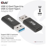 Club 3D USB-C 3.2 > USB-A 3.2 Gen 1, Adaptateur Noir
