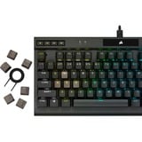 Corsair K70 RGB TKL CHAMPION SERIES, clavier gaming Noir, Layout États-Unis, Corsair OPX, LED RGB, TKL, PBT double-shot