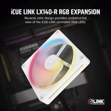 Corsair iCUE LINK LX140-R RGB PWM Reverse Fan, Ventilateur de boîtier Blanc, 4 broches PWM