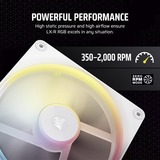 Corsair iCUE LINK LX140-R RGB PWM Reverse Fan, Ventilateur de boîtier Blanc, 4 broches PWM