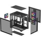 DeepCool CG530 4F boîtier midi tower Noir | 2x USB-A | 1x USB-C | RGB | Verre Trempé
