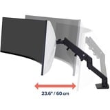 Ergotron Bras de moniteur HX pour fixation sur bureau avec pivot HD, Support de moniteur Noir