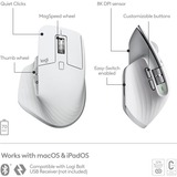 Logitech MX Master 3S pour Mac, Souris Gris clair, 200 à 8000 ppp, Bluetooth Low Energy