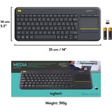 Logitech Sans Fil Touch K400+, clavier Anthracite, Layout l’UE (QWERTY)