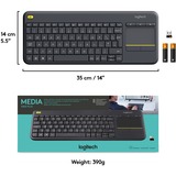 Logitech Wireless Touch K400 Plus clavier Anthracite, Layout EU (QWERTY)
