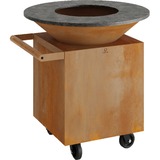 OFYR Island Black 100 Bois de Teck, Barbecue Ø 100 cm
