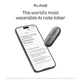 Plaud NotePin S, Enregistreur vocal Noir, 64 Go, Bluetooth 5.2 / BLE (Bluetooth Low Energy) / Wi-Fi
