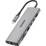 Sitecom Adaptateur multiport USB-C 6 en 1 LAN, Station d'accueil Gris