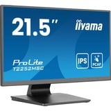 iiyama ProLite T2252MSC-B2AG 21.5" Moniteur tactile Noir, 1x DisplayPort, 1x HDMI, 2x USB-A