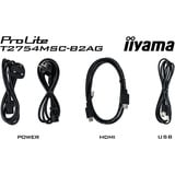 iiyama ProLite T2754MSC-B2AG 27" Moniteur tactile Noir (Mat), 1x HDMI, 1x VGA, 2x USB-A, 68,6 cm (27"), 1920 x 1080 pixels, Full HD, LED, 4 ms, Noir