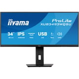 iiyama ProLite XUB3493WQSU-B6 34" Moniteur UltraWide Noir (Mat), 1x DisplayPort, 2x HDMI, 2x USB-C, 2x USB-A, 120 Hz