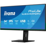 iiyama ProLite XUB3493WQSU-B6 34" Moniteur UltraWide  Noir (Mat), 120 Hz, HDMI, DisplayPort, audio, USB