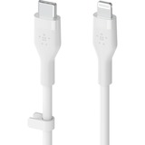 Belkin BOOSTCHARGE Câble Flex USB-C avec connecteur Lightning Blanc, 2 m