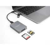 DeLOCK USB-C SD et CFexpress, Lecteur de carte Gris