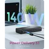 ICY BOX IB-DK7401-CU31 17 en 1, Station d'accueil Noir