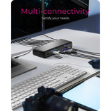 ICY BOX ICY BOX IB-DK7401-CU31, Station d'accueil Noir