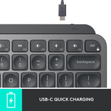 Logitech MX Keys Mini Minimalist Wireless, clavier Graphite, Layout US (QWERTY), Bluetooth