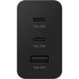 Samsung 65W Power Adapter Trio chargeur Noir, 2x USB-C, 1x USB-A