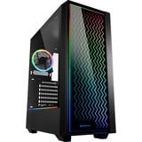 Sharkoon RGB LIT 200 boîtier midi tower Noir | 3x USB-A | RGB | Window