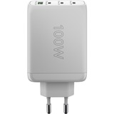 goobay 100W GaN USB-C PD Multiport Quick Charger, Chargeur Blanc