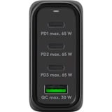 goobay 68W GaN USB-C PD Multiport Quick Charger Noir, 3x USB-C, 1x USB-A