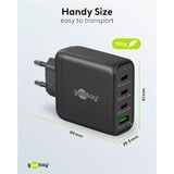 goobay 68W GaN USB-C PD Multiport Quick Charger Noir, 3x USB-C, 1x USB-A