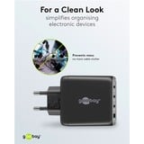 goobay 68W GaN USB-C PD Multiport Quick Charger Noir, 3x USB-C, 1x USB-A