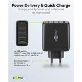 goobay 68W GaN USB-C PD Multiport Quick Charger, Chargeur Noir