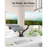goobay support PC portable pour bras de moniteur, 11,6 à 17,3 pouces Noir