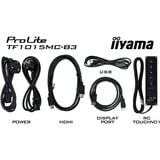 iiyama ProLite TF1015MC-B3 10.1" Moniteur tactile Noir, 1x DisplayPort, 1x HDMI, 1x VGA, 1x RJ-45