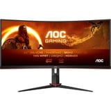 AOC CU34G2XP/BK 34" Moniteur UltraWide gaming incurvé  Noir, 2x HDMI, 2x DisplayPort, 4x USB-A, USB-B, USB-C, 180 Hz