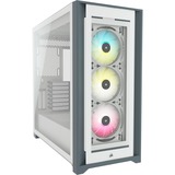 Corsair iCUE 5000X RGB, Moyen tour Blanc, 2x USB-A 3.2 (5 Gbit/s), USB-C 3.2 (5 Gbit/s), Audio, Window-kit