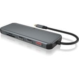 ICY BOX IB-DK4060-CPD Station d'accueil mobile 9 en 1 avec triple sortie vidéo Noir, HDMI, DisplayPort, LAN, USB Type-C