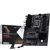 MSI PRO B840-S EVO WIFI6E carte mère socket AM5 Noir/Argent, AMD, Emplacement AM5, AMD Ryzen 7000 Series, AMD Ryzen 8000 Series, AMD Ryzen 9000 Series, Emplacement AM5, DDR5-SDRAM, 256 Go
