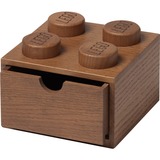 Room Copenhagen LEGO 2x2 Bureau en bois Tiroir Chêne teinté foncé, Boîte de rangement Chêne