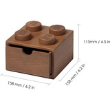Room Copenhagen LEGO 2x2 Bureau en bois Tiroir Chêne teinté foncé, Boîte de rangement Chêne