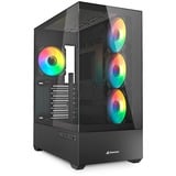 Sharkoon  boîtier midi tower Noir | 2x USB-A | 1x USB-C | RGB | Window