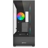 Sharkoon  boîtier midi tower Noir | 2x USB-A | 1x USB-C | RGB | Window