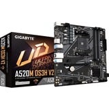 GIGABYTE A520M DS3H V2, Socket AM4 carte mère Noir/gris, RAID, Gb-LAN, Sound, µATX