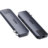 Sitecom Hub multiport MacBook Air 6-en-2, Station d'accueil Gris