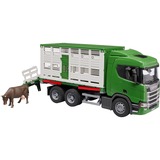 bruder Scania Super 560R Remorque à bestiaux avec 1 vache, Modèle réduit de voiture 