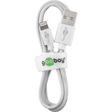 goobay Lightning USB charging and sync, Câble Blanc, 0.5 m