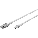 goobay Supersoft USB-C > USB-A 2.0, Câble Blanc, 2 mètres