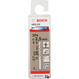 Bosch Forets à métaux rectifiés HSS-Co, Ø 2,5mm, Perceuse 10 pièces