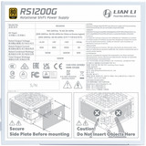 Lian Li Rotational Shift 1200G + Hub alimentation  modulaire 1200 watt Blanc, 1x 12V-2x6, 4x PCIe, Hub 4x connecteurs USB