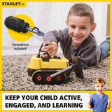 Stanley Junior Bulldozer amovible avec tournevis, Jouets de construction Jaune/Noir, Mix & match, 3 ans +